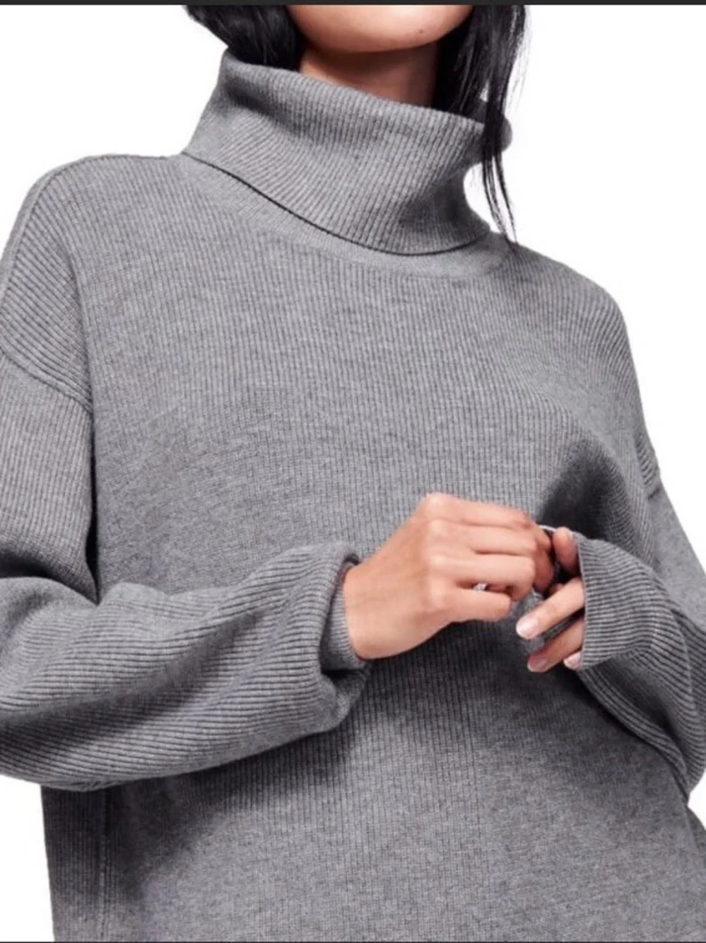 Free People Oversized Cowl Neck Sweater - Gray